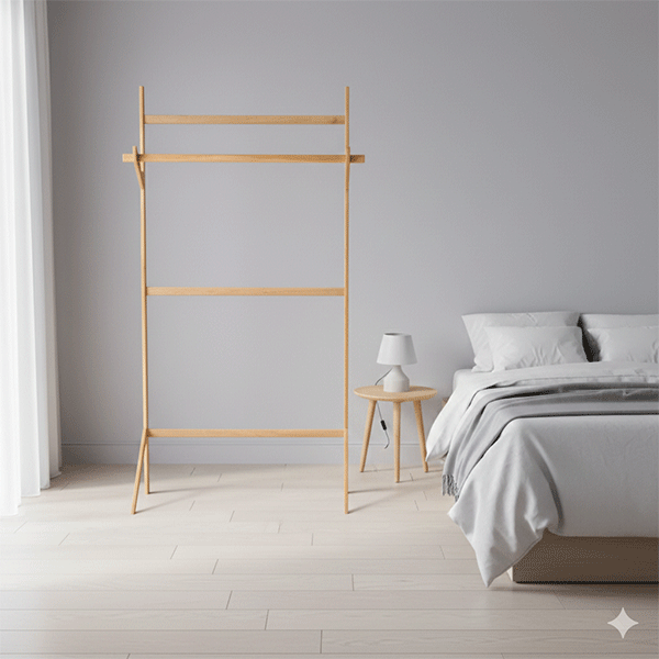 Drveni stalak za odeću Hrast